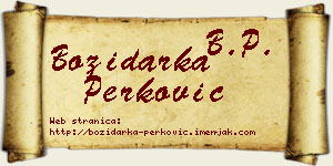 Božidarka Perković vizit kartica